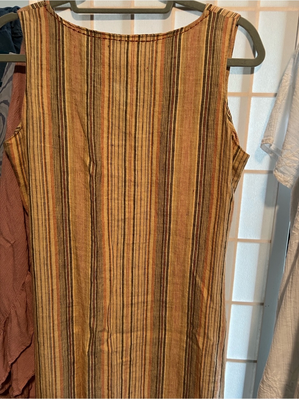 Garnet Hill Sleeveless Striped Linen-Blend dress - Picture 6 of 11